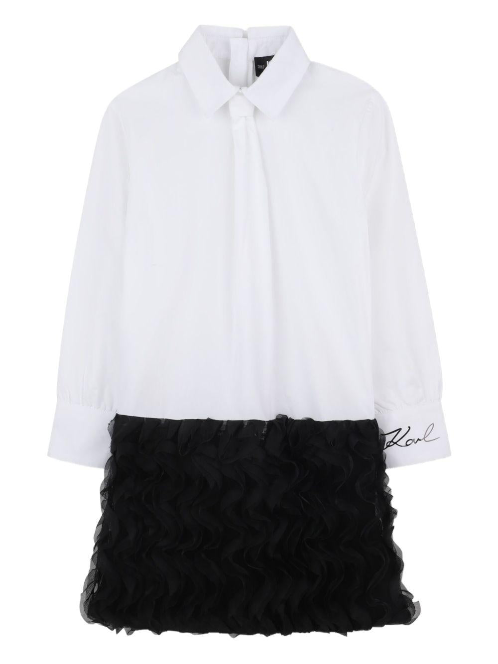 Chemisier con Ruches e Logo Ricamato Z30617 N50 KARL LAGERFELD KIDS