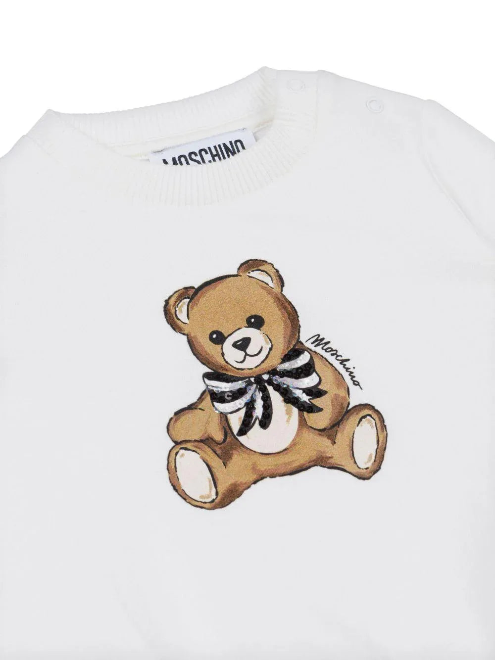Felpa bianca con stampa Teddy Bear - Preludio Moda