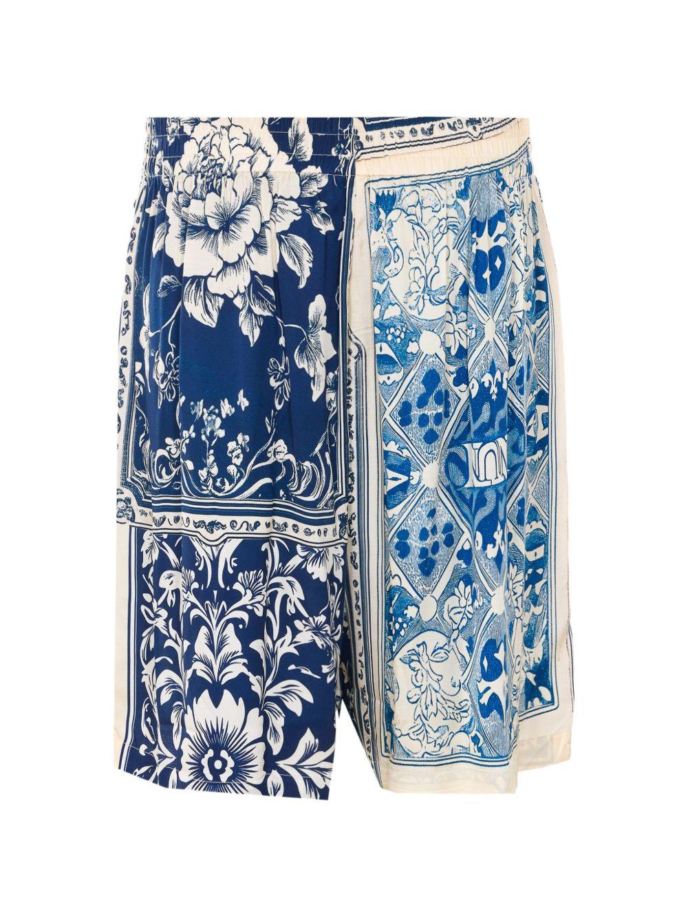 Bermuda in viscosa con stampa floreale NUS26363 A25 IH NOM UH NIT