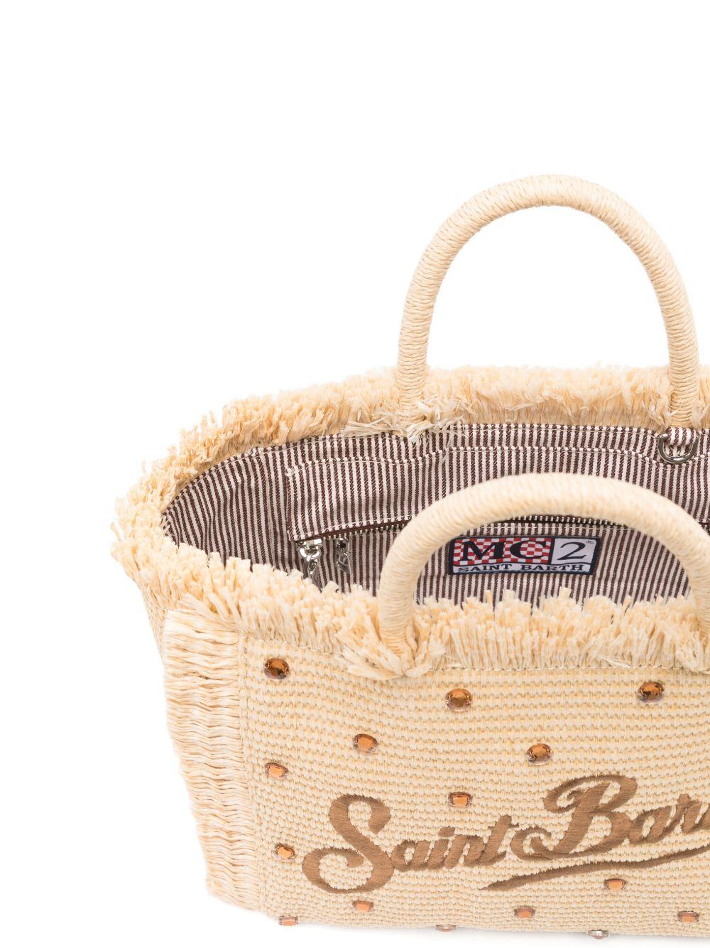 Borsa mare con frange e ricamo logo COL0017 02747L MC2 SAINT BARTH