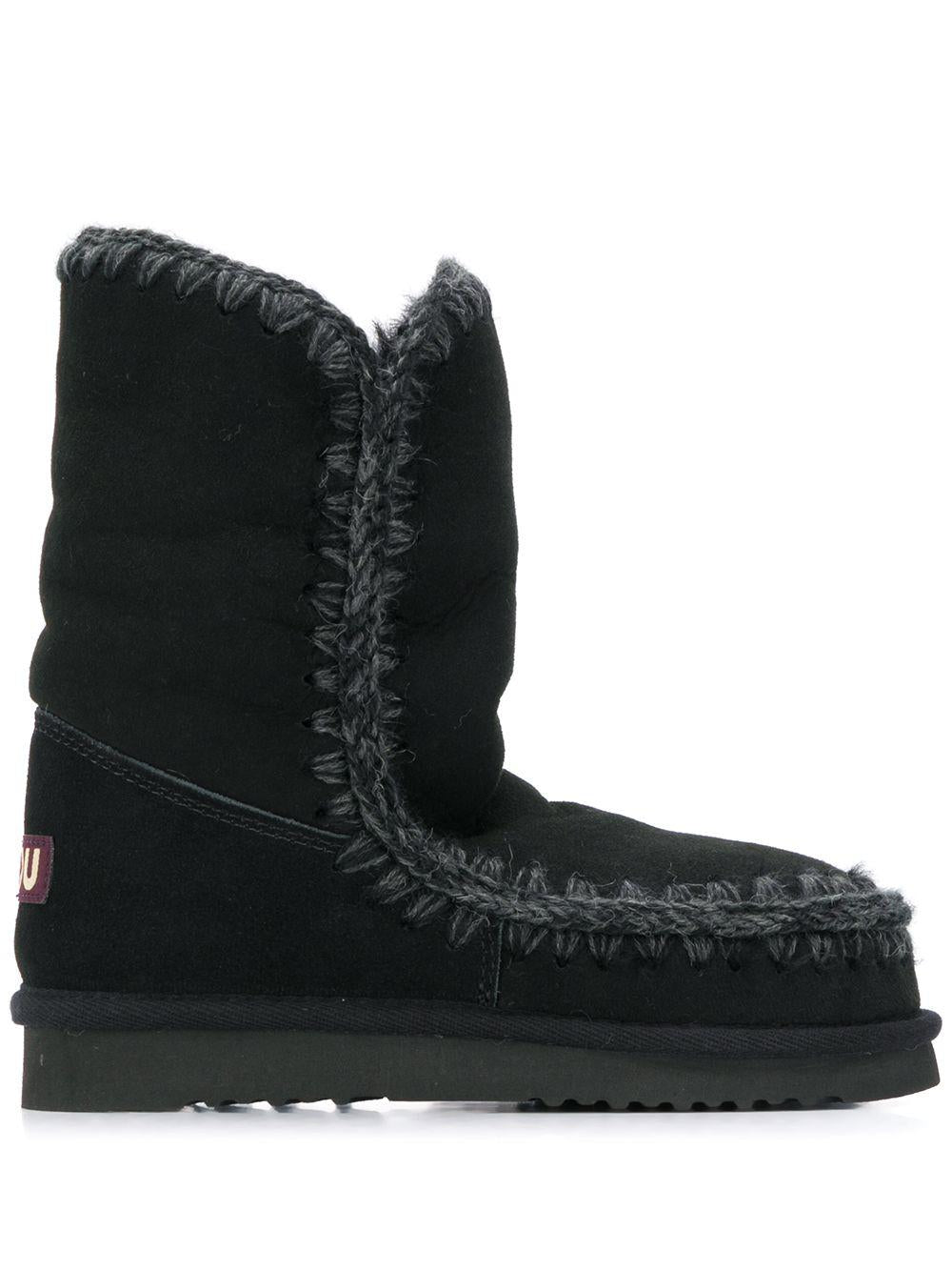 Stivali neri foderati in shearling MUFW101000A BKBK MOU