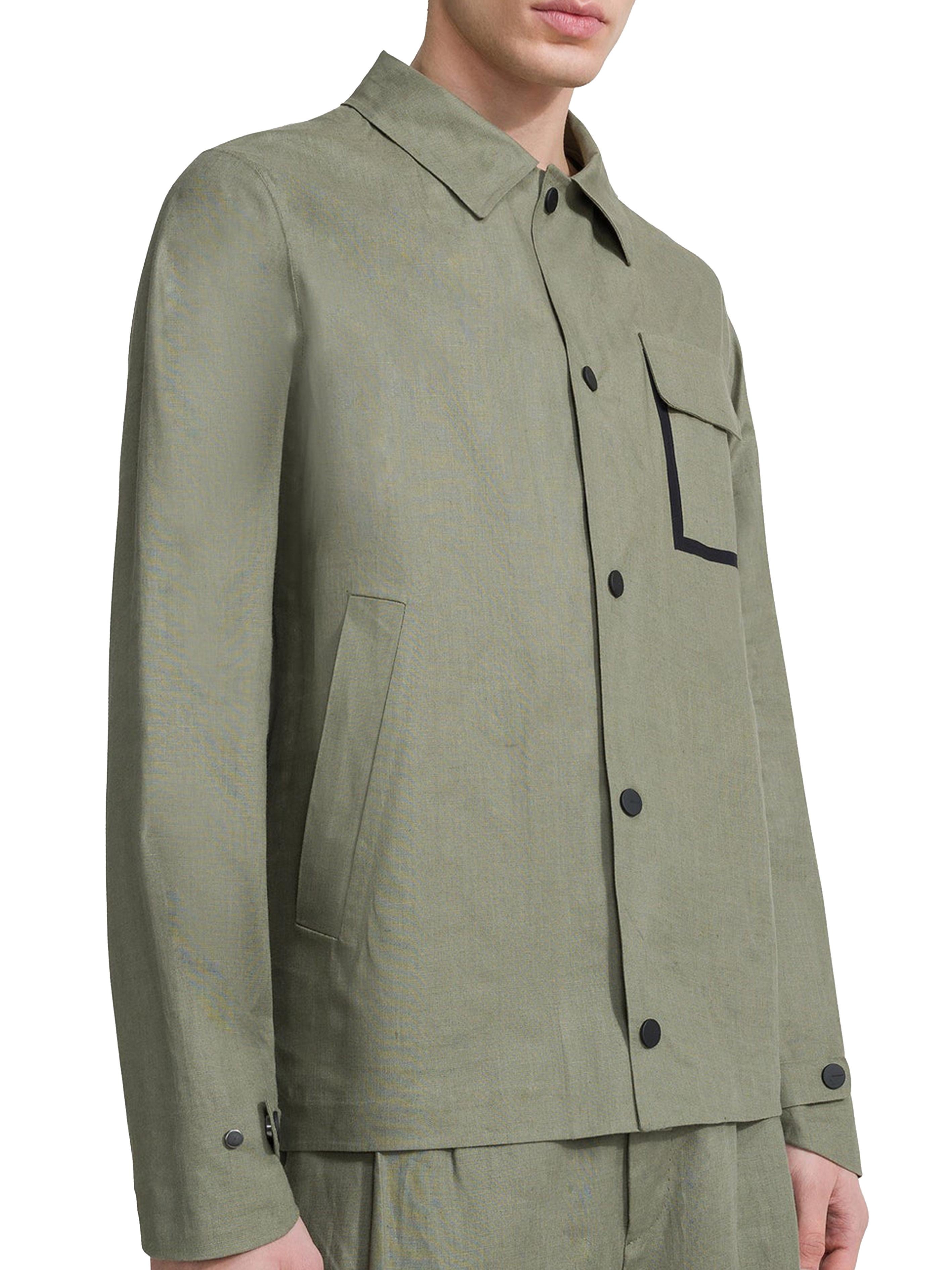 Terzilino Overshirt Jkt verde salvia lino 24024 22 RRD