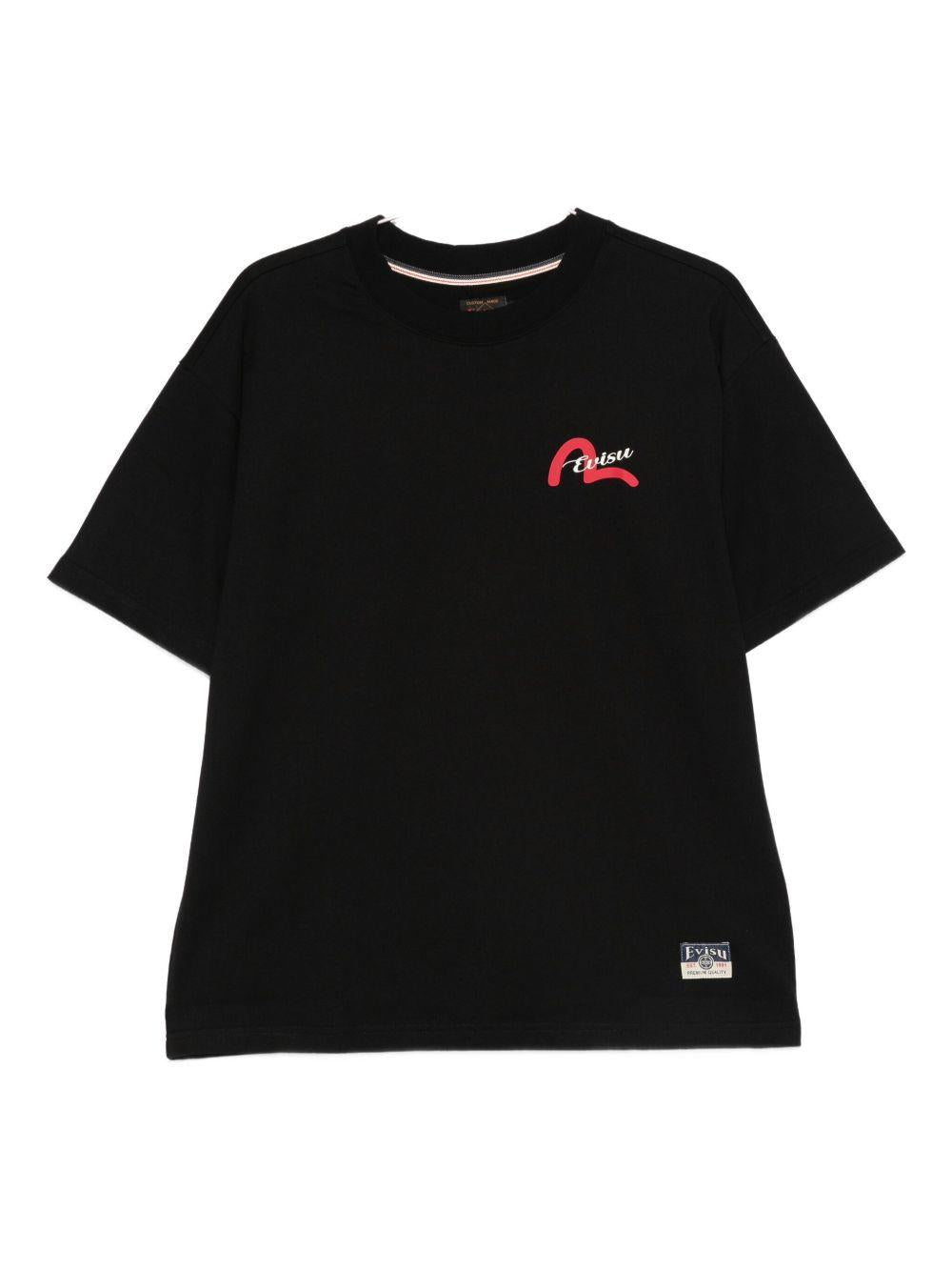T-shirt con Logo e Girocollo 2EAHTM5TS1168 BLACK EVISU