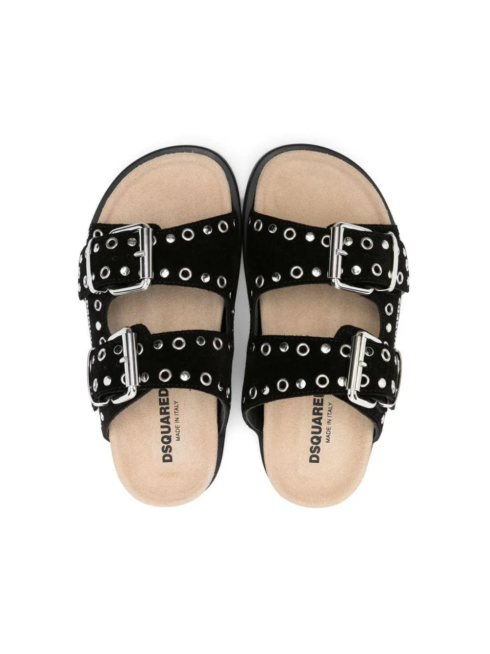 Ciabatta nera con occhielli - Preludio Moda