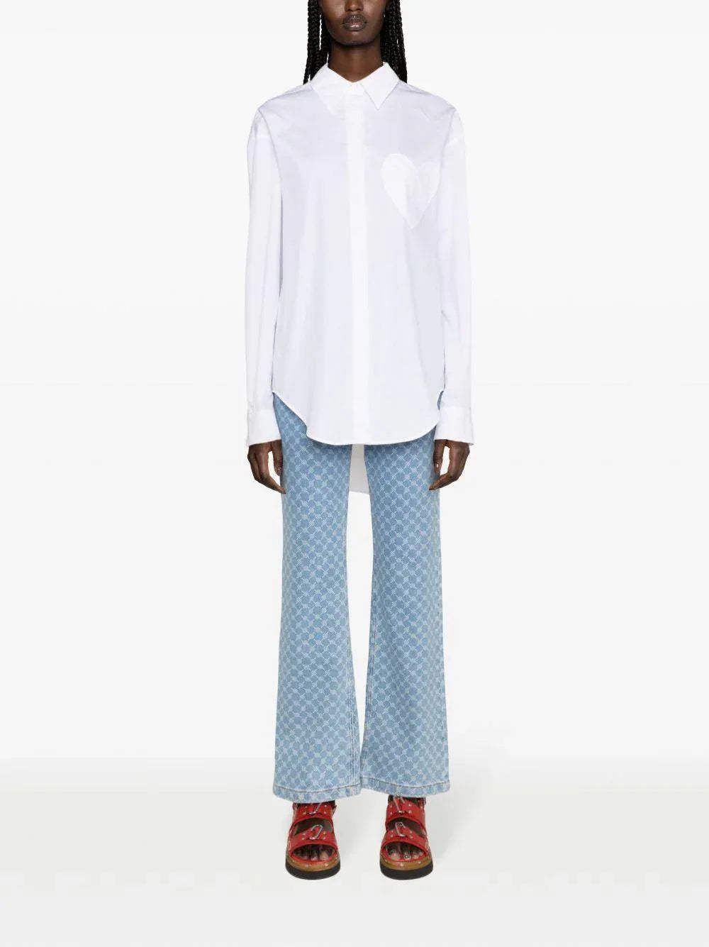 Camicia bianca patch heart - Preludio Moda