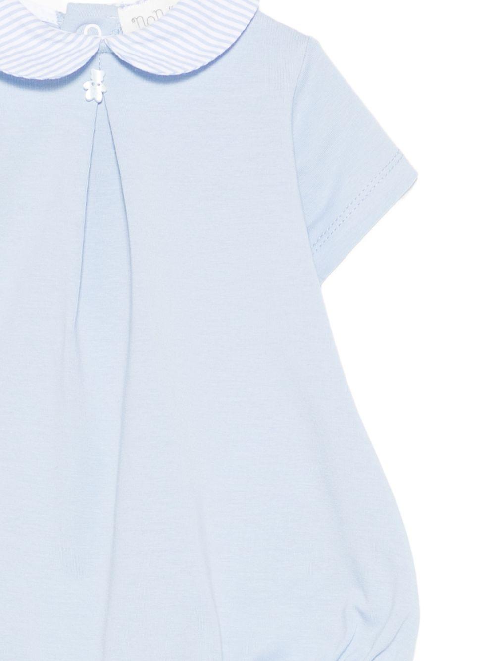 Tutina in cotone con colletto a righe E26128 AZZURRO NANAN KIDS
