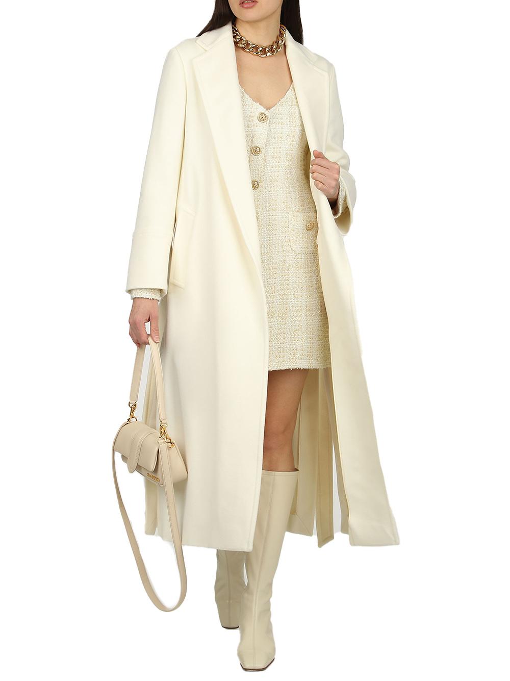 Cappotto panna con cintura