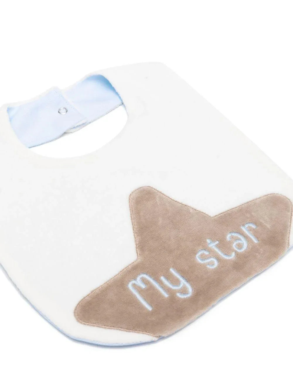 Bavetta panna-azzurro neonato "my star" - Preludio Moda