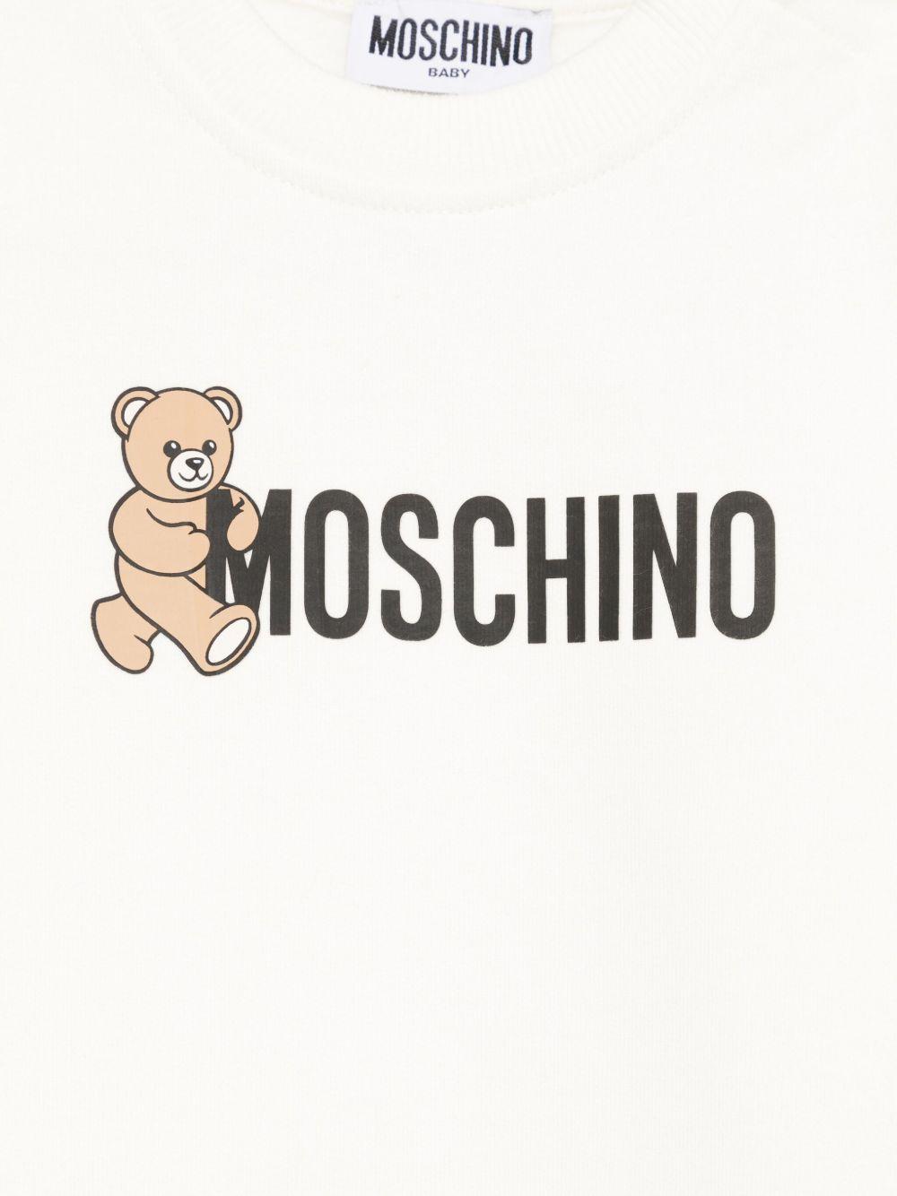 Felpa nuvola girocollo con motivo Teddy Bear e maniche lunghe M8F03QLCA83 10063 MOSCHINO KIDS