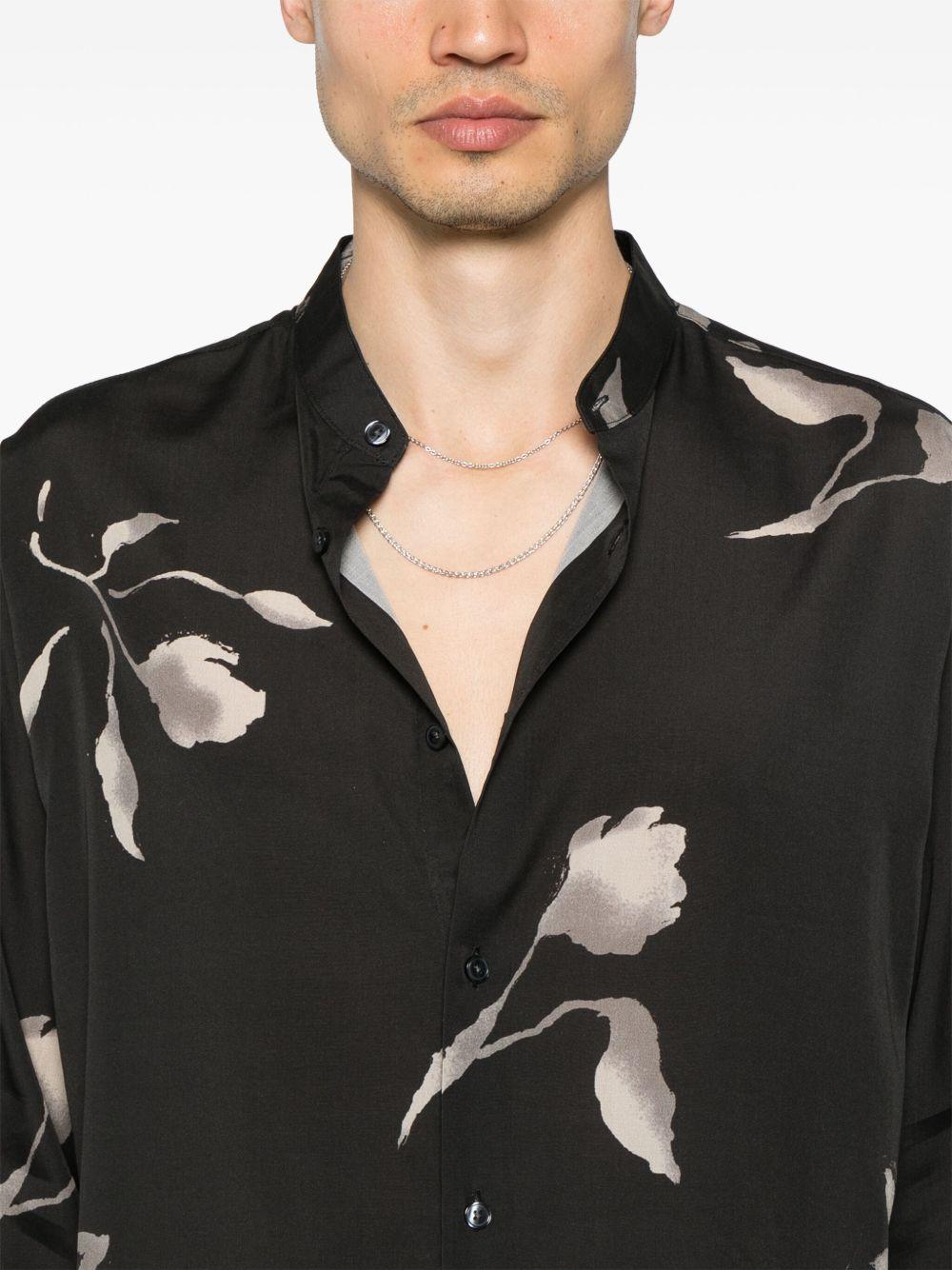 Black floral patterned shirt