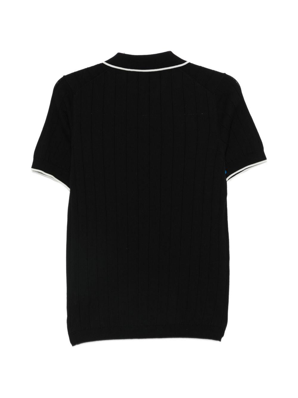 Polo in cotone scollo a V DK17021 NERO DIKTAT