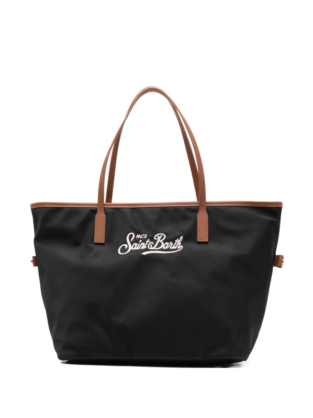 Tote bag in poliammide con manici in pelle CB0002 00288L MC2 SAINT BARTH