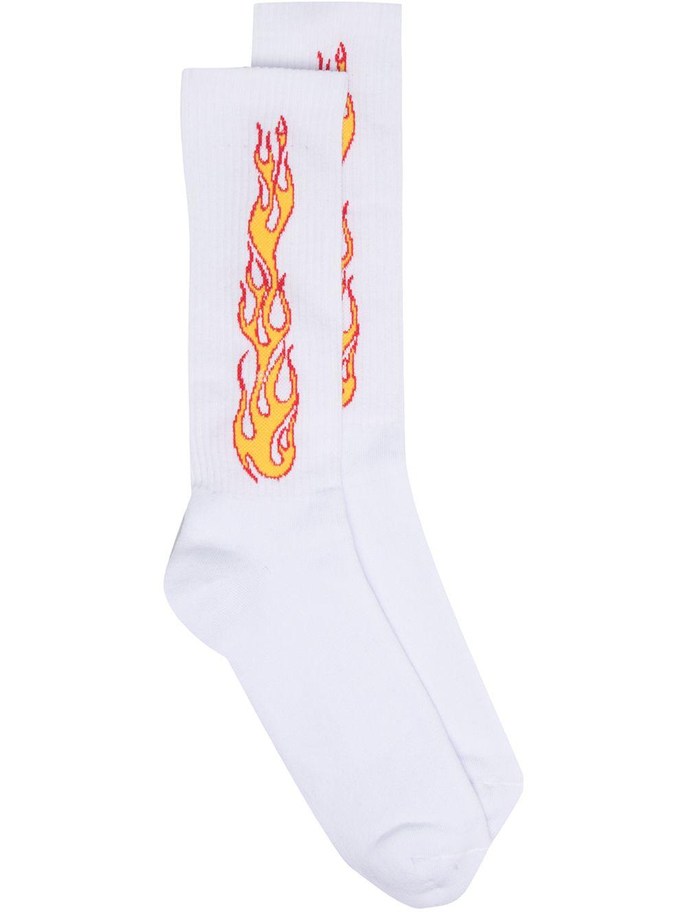 whi Calze Fiamma Bianche/arancio PMRA001R21FAB0010120 BIANCO PALM ANGELS