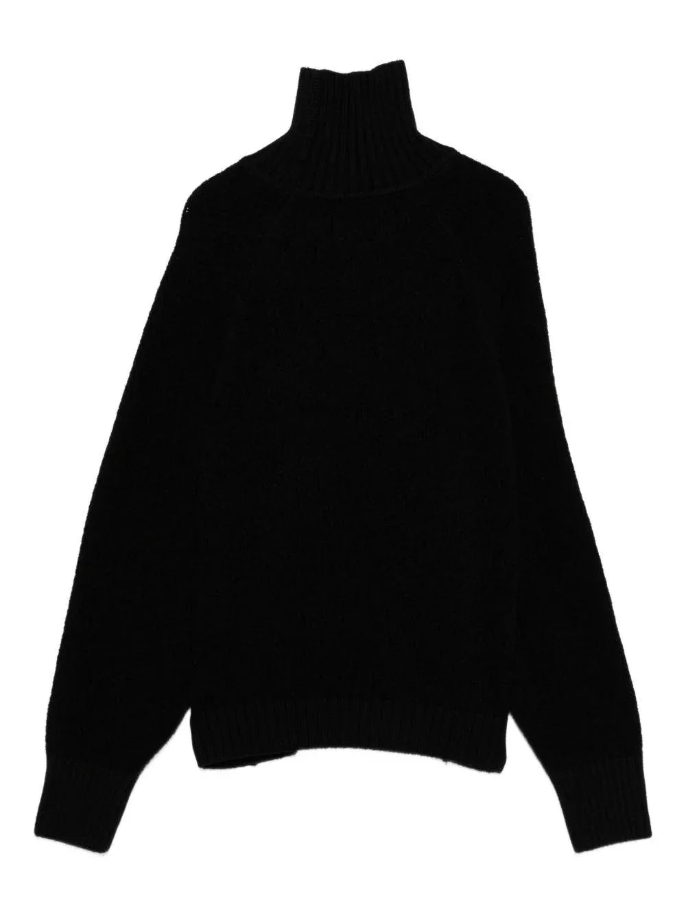 Maglione Nero a Collo Alto - Preludio Moda