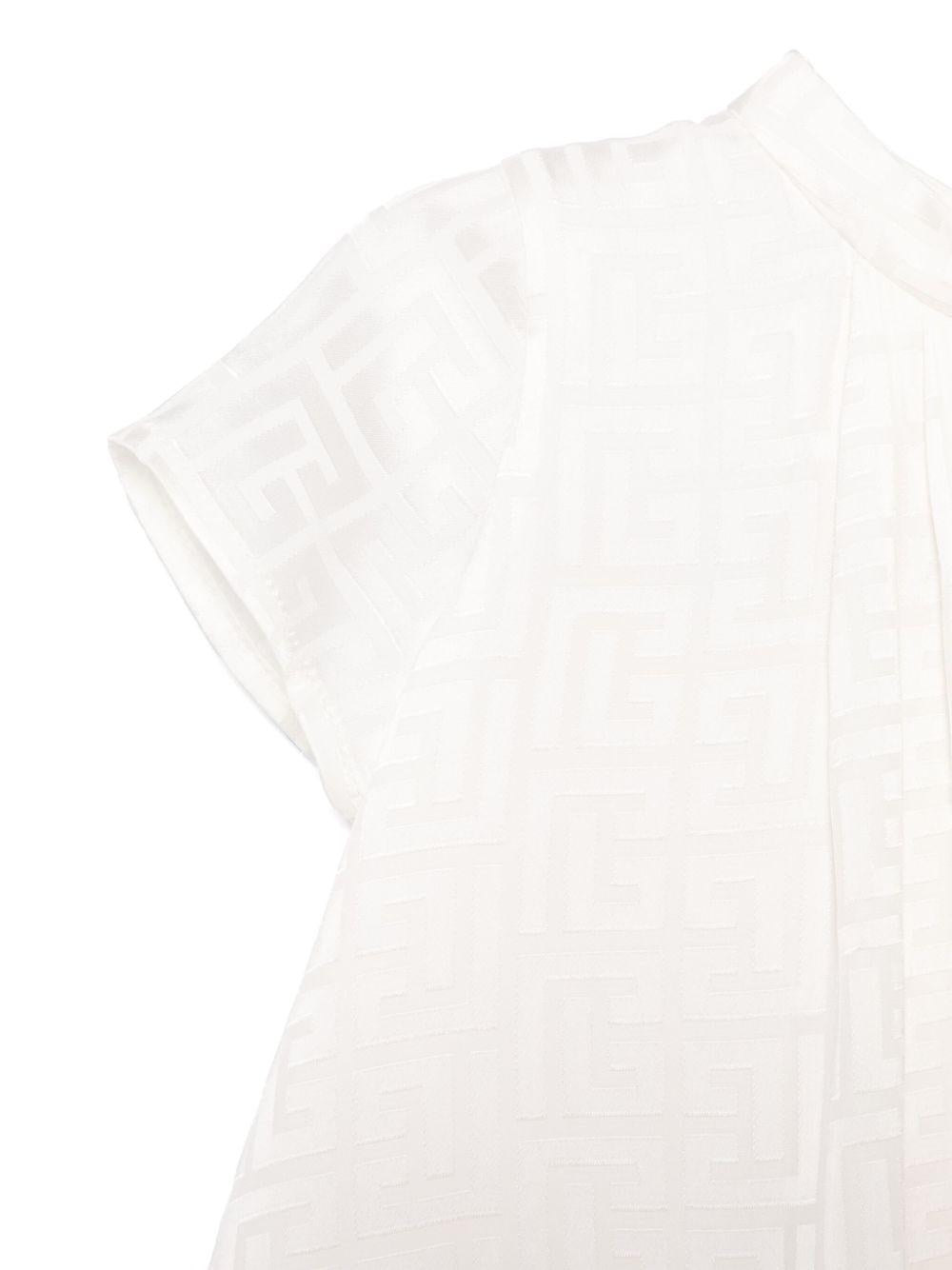 Abito avorio logo monogram all-over BW1141S0192 102 BALMAIN KIDS