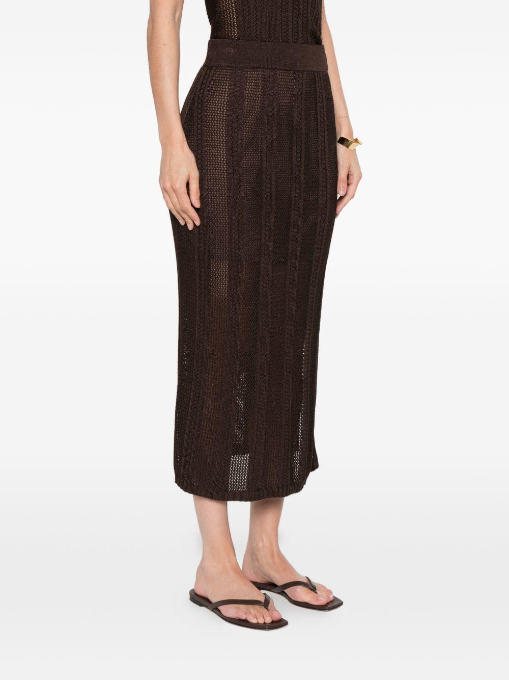 Gonna lunga in maglia a coste 2611301013200 002 PENNY BLACK