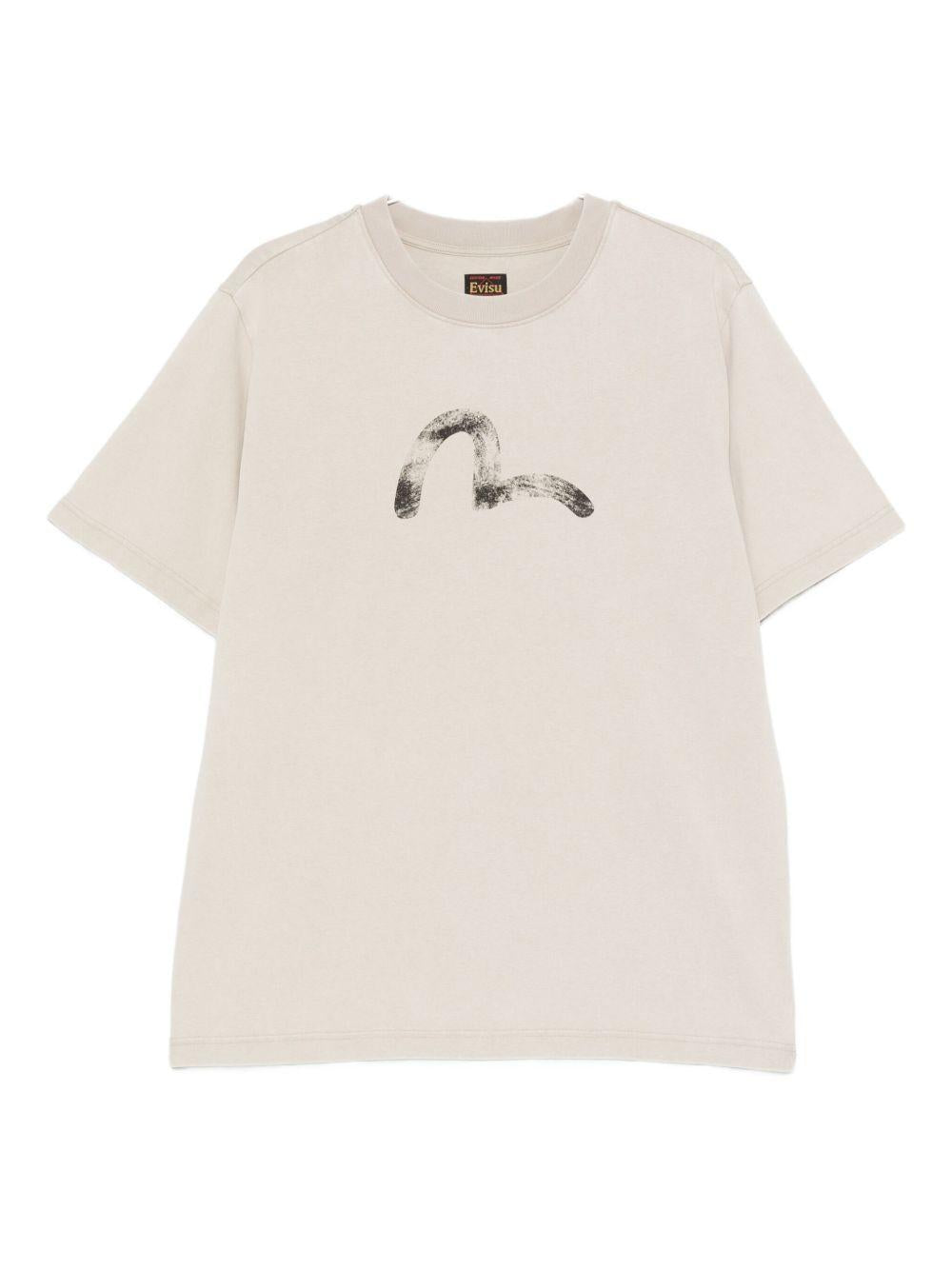 T-shirt Girocollo a Maniche Corte 2EAEJM5TS6110 ECRU EVISU