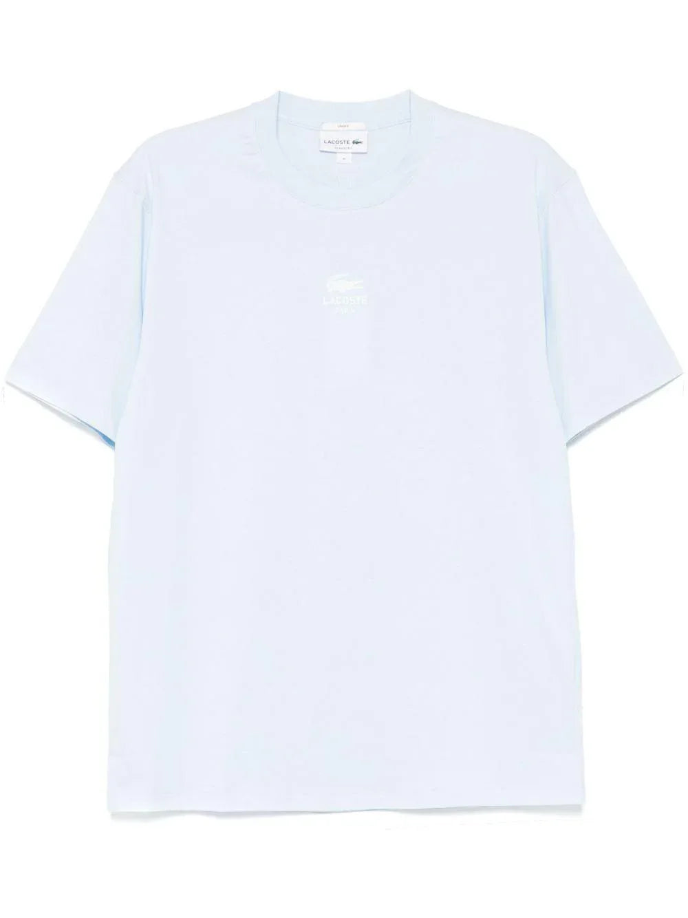 T-shiert celeste stampa logo centrale - Preludio Moda