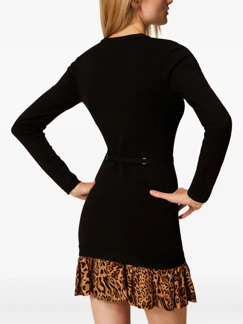 Abito Corto Nero con Stampa - Preludio Moda