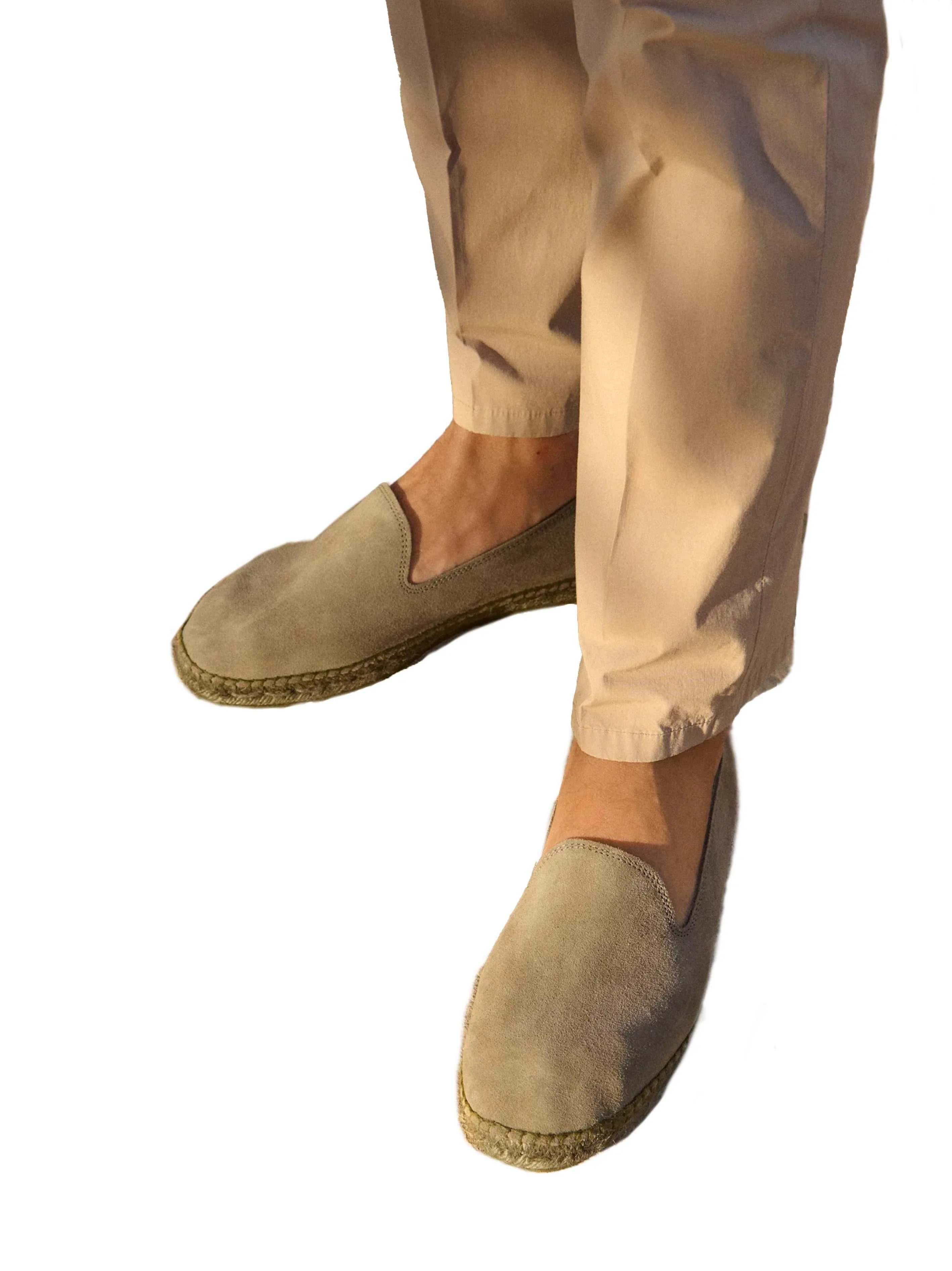 Espadrillas Hamptons scamosciati verde tono su tono - Preludio Moda