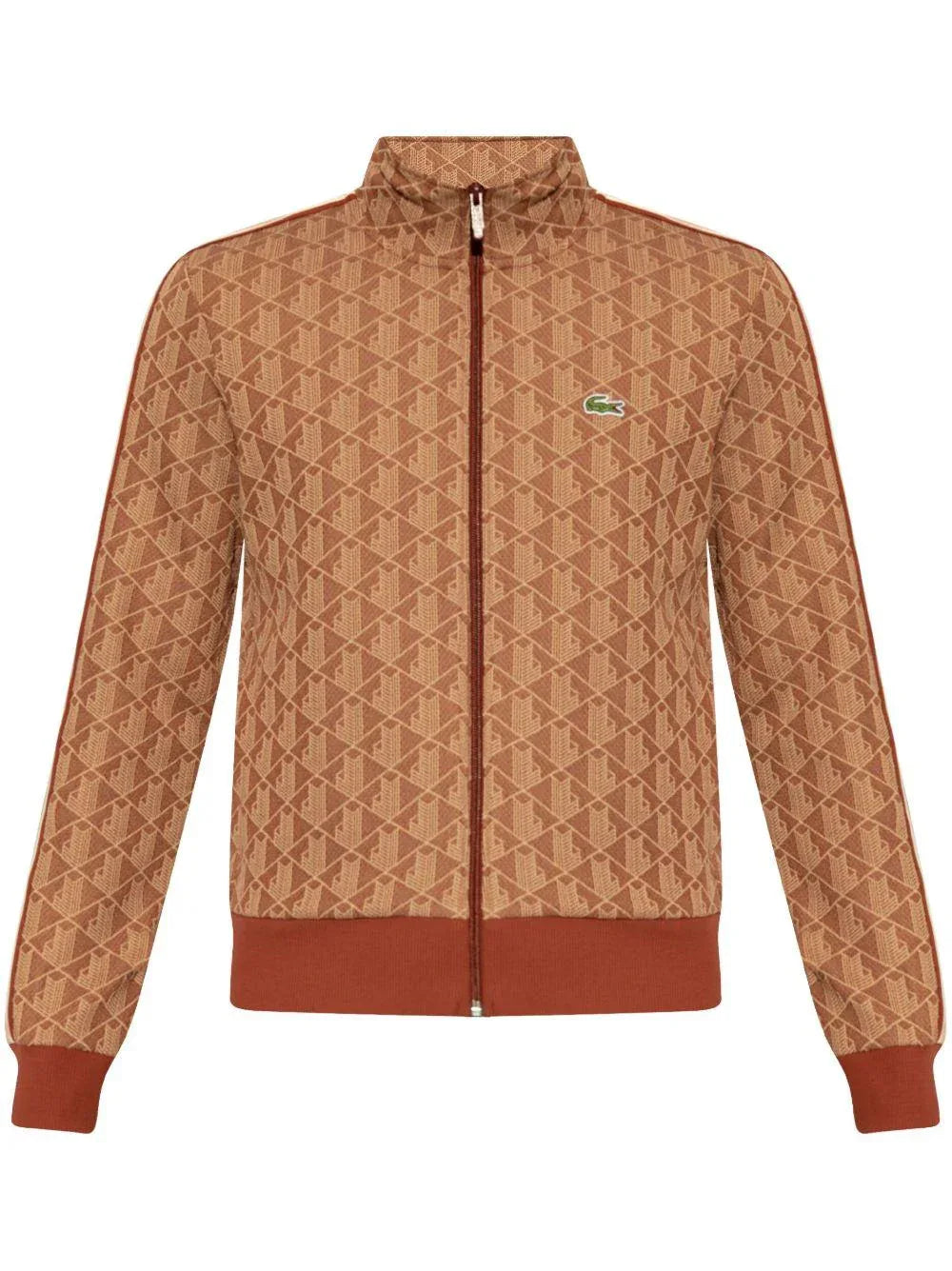 Felpa coccio zip logo monogram all-over - Preludio Moda