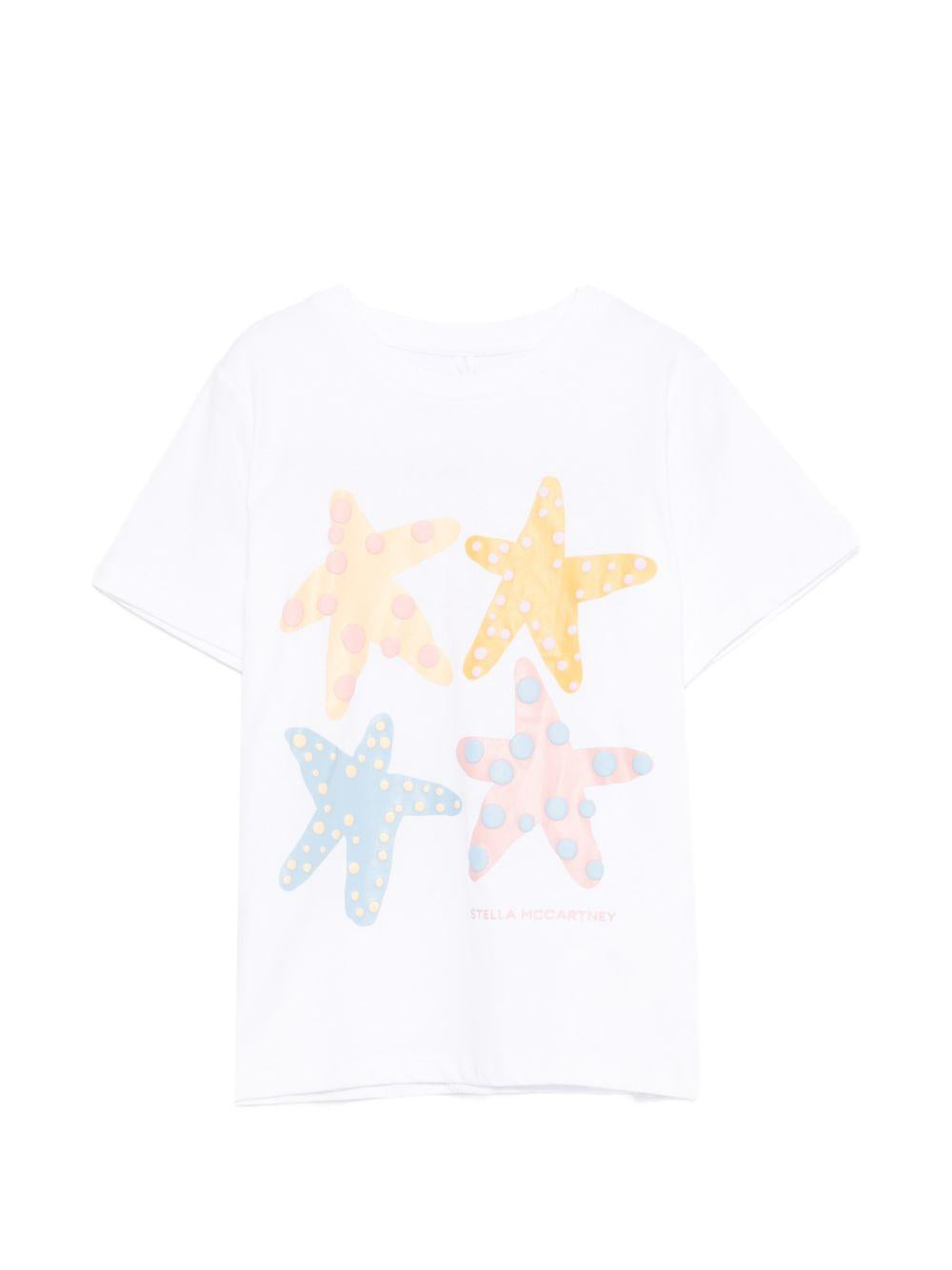 Maglia con stampa stelle marine TY8A81Z0434 100 STELLA MCCARTNEY KIDS