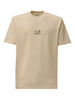 T-shirt Beige Chiaro Girocollo con Logo