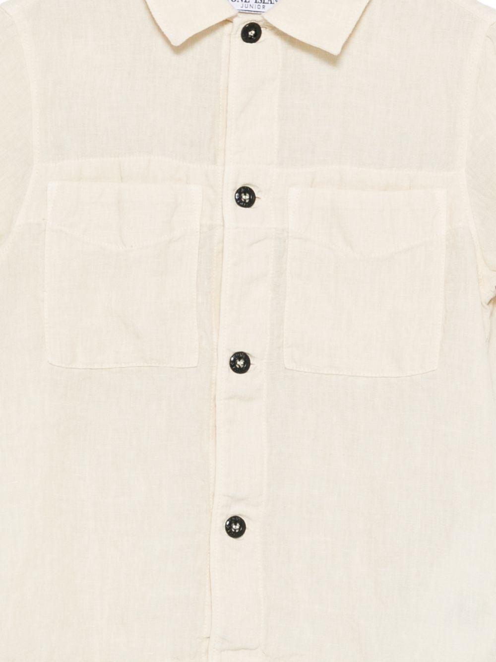 Camicia in lino a maniche corte L1S161100001S0145 V0097 STONE ISLAND KIDS