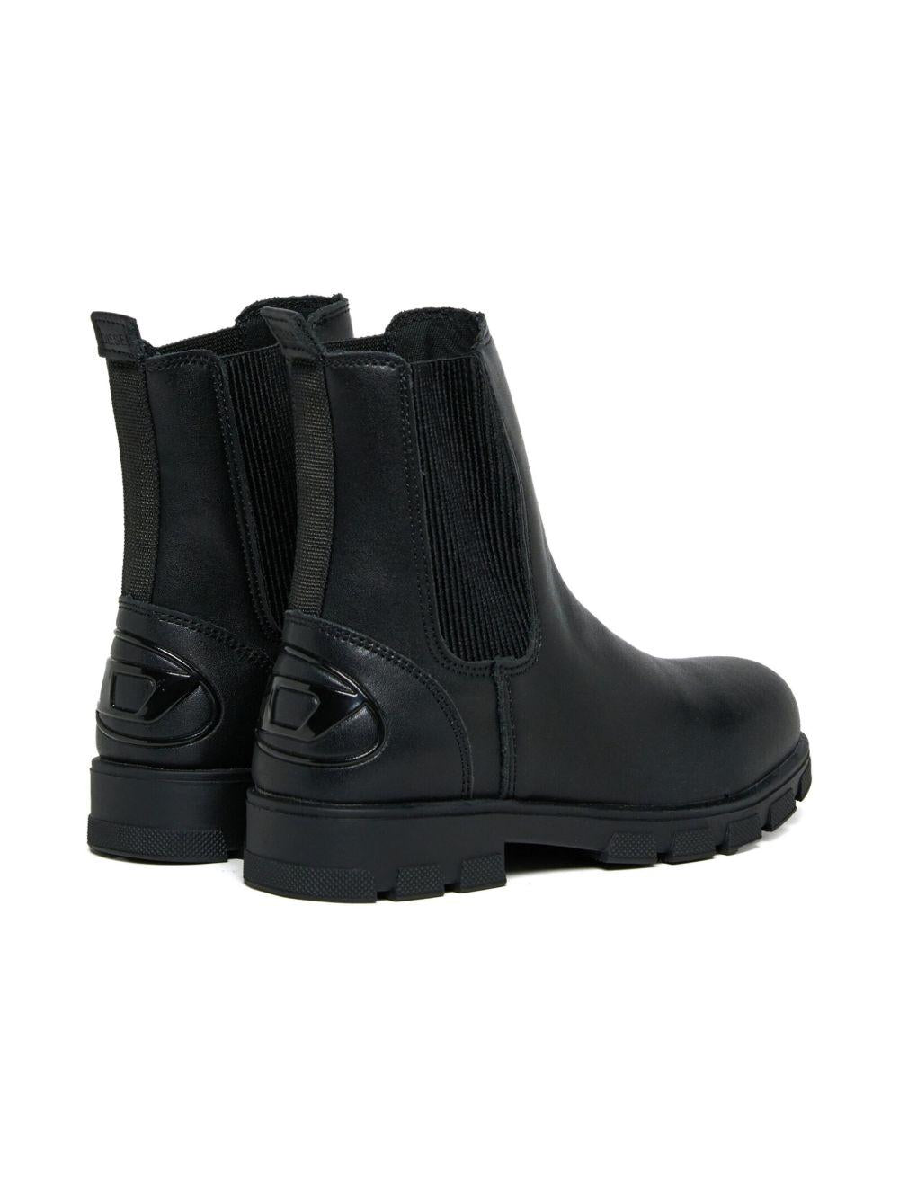 Stivali Chelsea in Pelle con Suola Chunky BC1046PR013 T8013 DIESEL KIDS