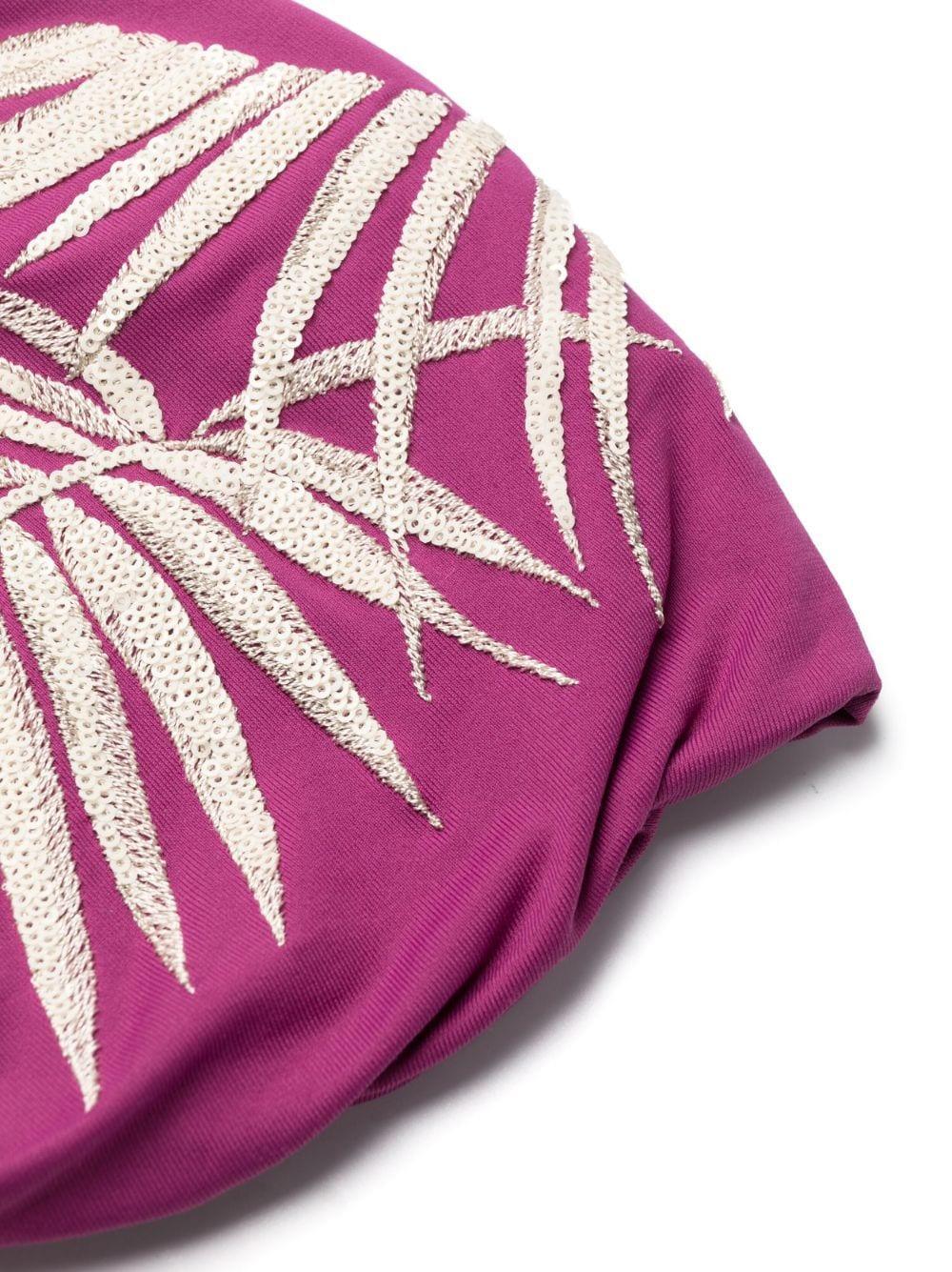 Costume a vita alta prugna con foglie - Preludio Moda