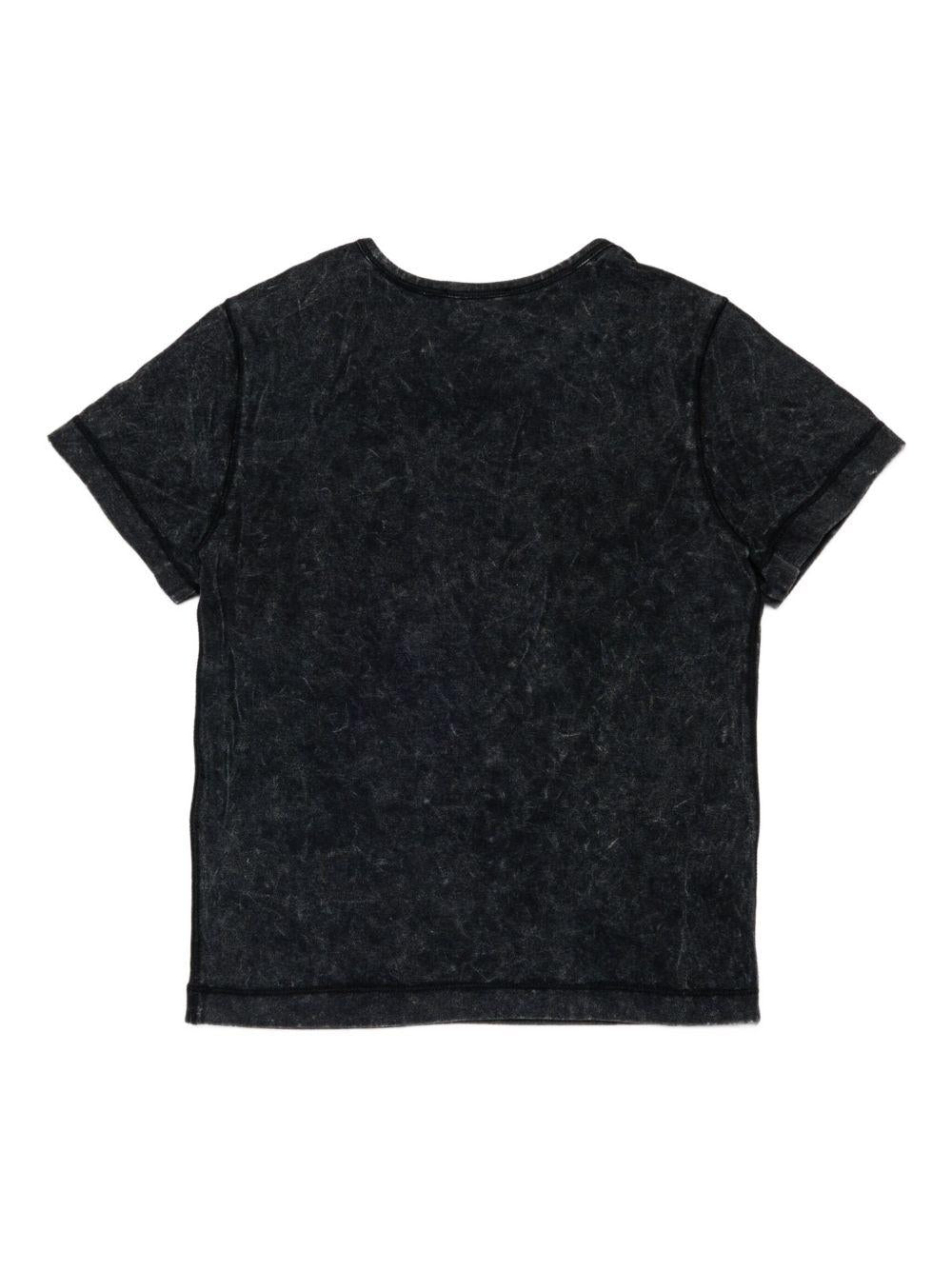 T-shirt Nera con Placca Logo Ovale J024020CNAY K900 DIESEL KIDS