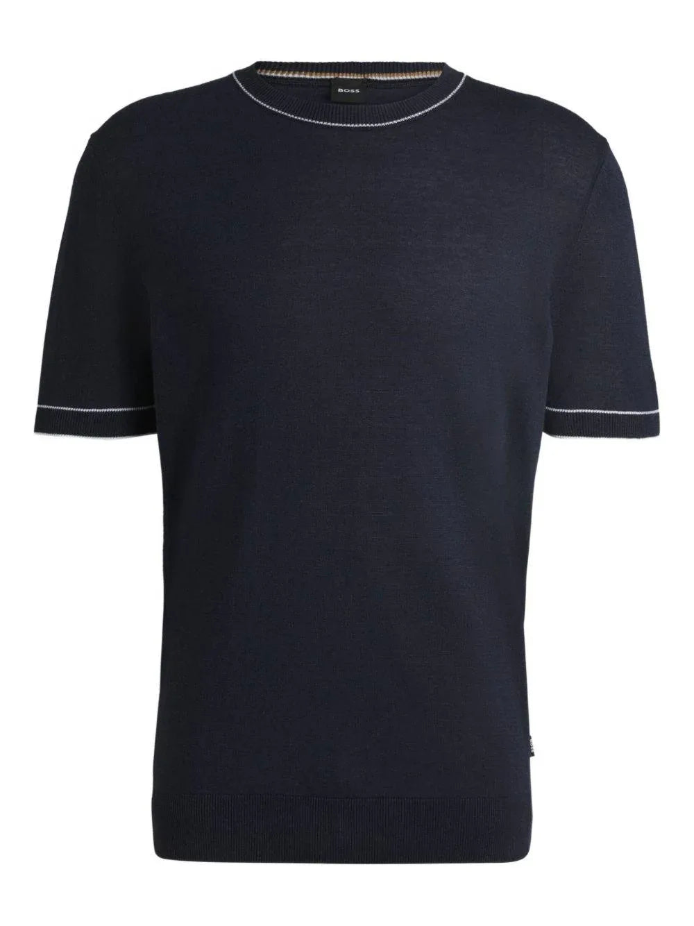 T-shirt in maglia hi-jiovanni blu scuro - Preludio Moda