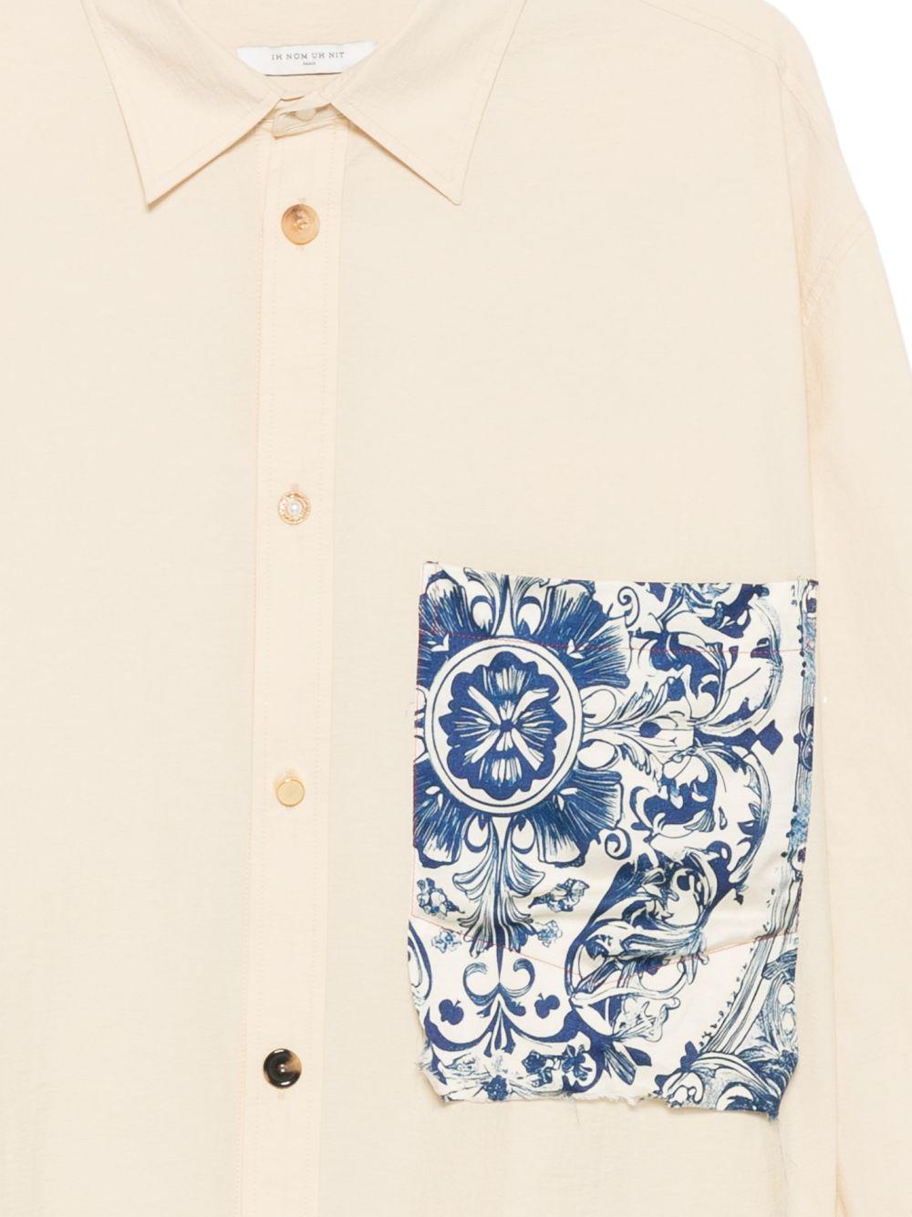 Camicia con stampa decorativa sul taschino NUS26265 091 IH NOM UH NIT