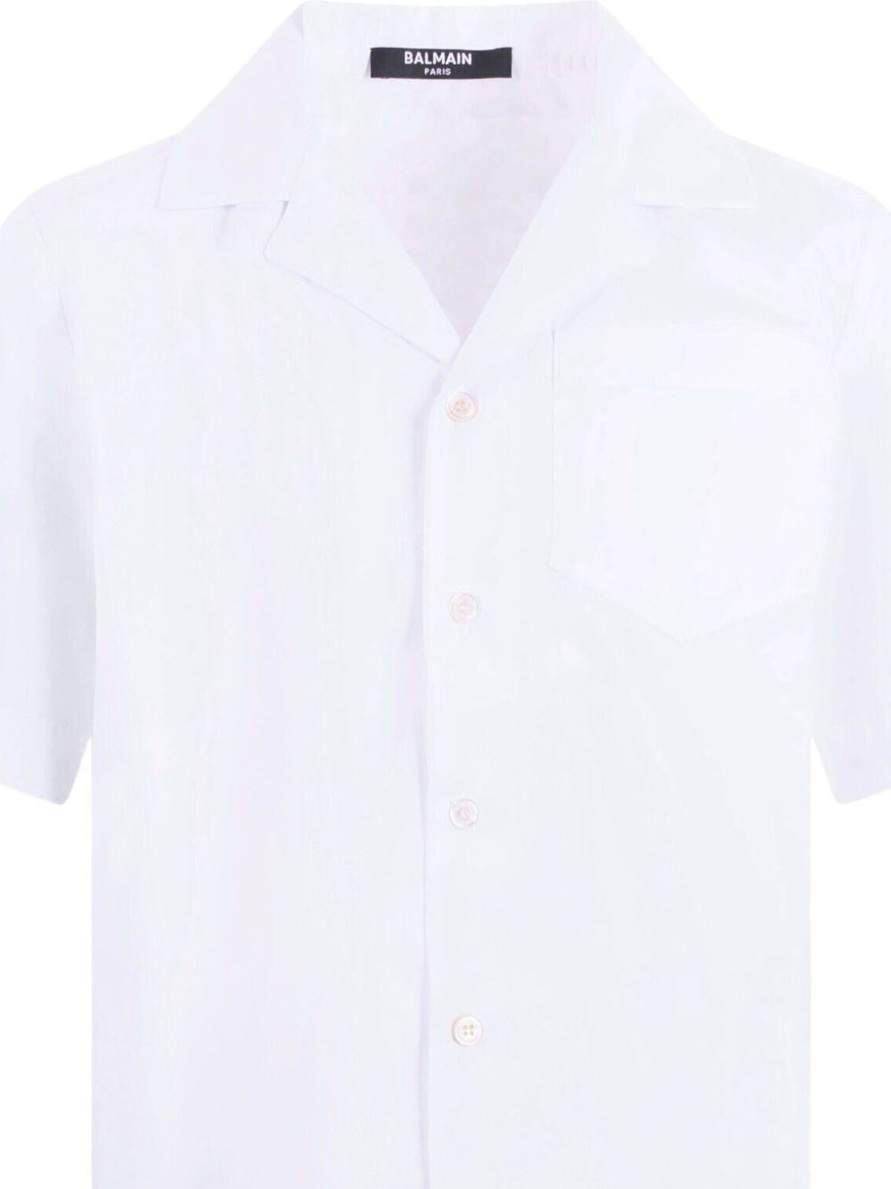 Camicia con colletto classico BY5P41P0562 100 BALMAIN KIDS