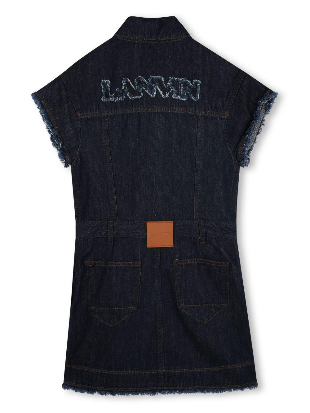 Abito in denim logo effetto vissuto N30207 Z09 LANVIN KIDS