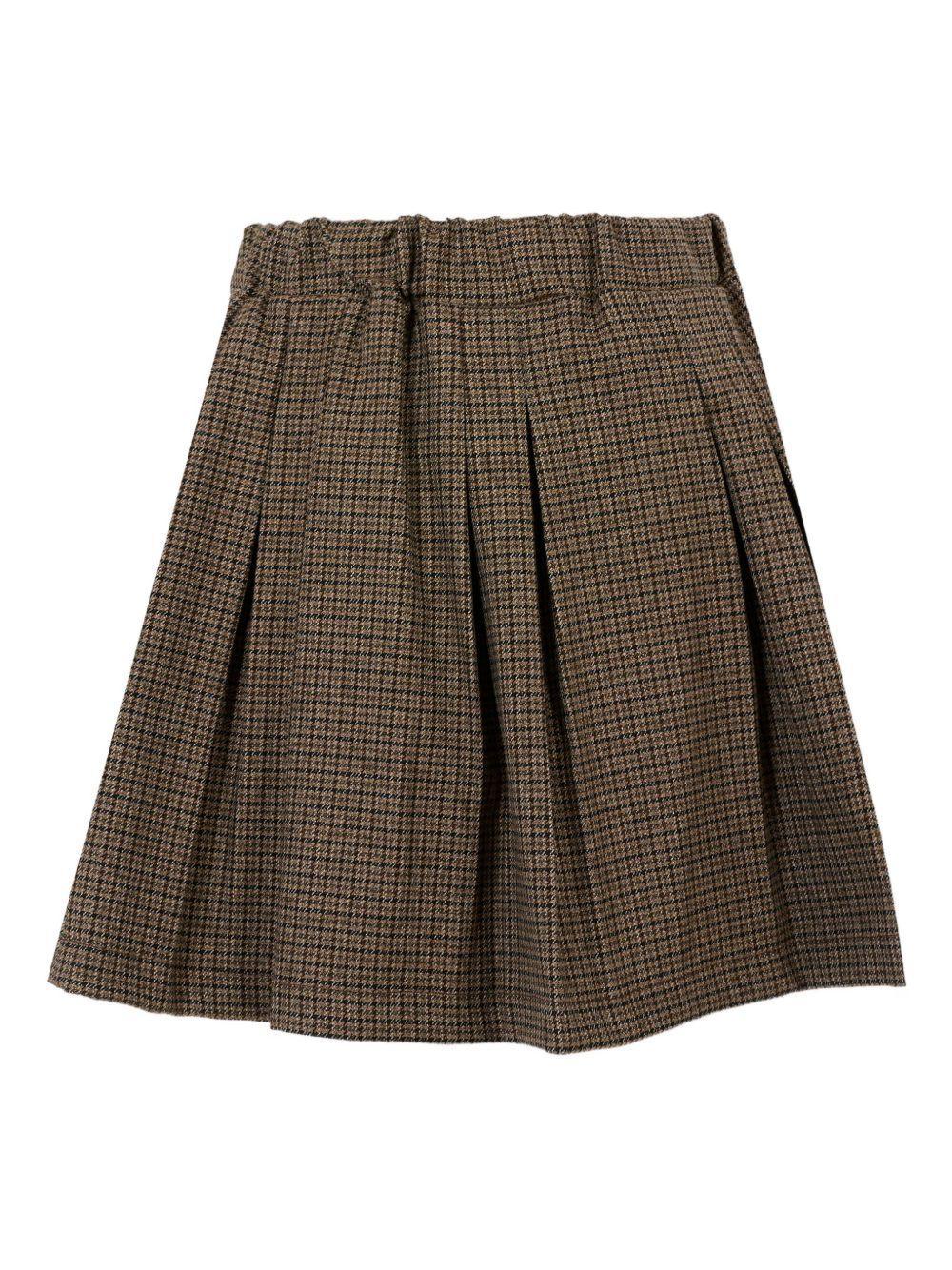 Gonna Plissettata a Quadri con Cintura Regolabile - Preludio Moda