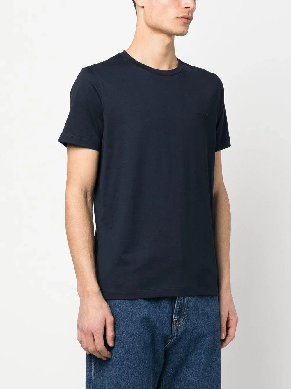 T-shirt a Maniche Corte con Logo Ricamato - Preludio Moda