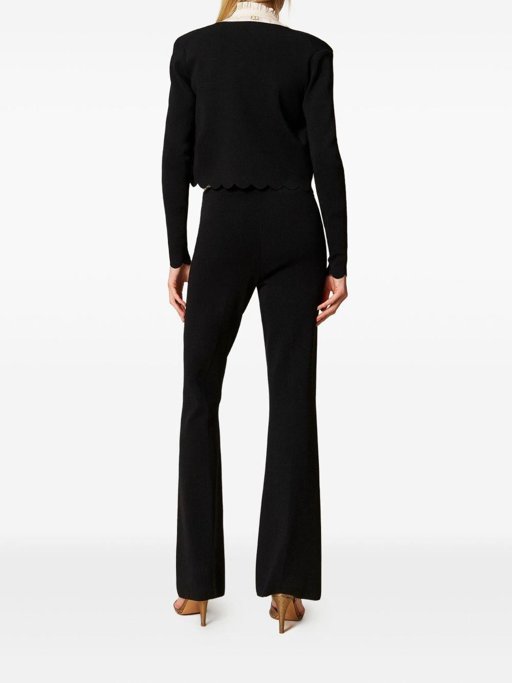 Pantaloni Neri Svasati con Logo 252TP3206 00006 TWINSET