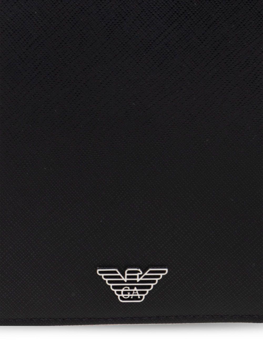 Portafoglio nero con logo-targa e chiusura a zip EM000987AF13805 UC001 EMPORIO ARMANI