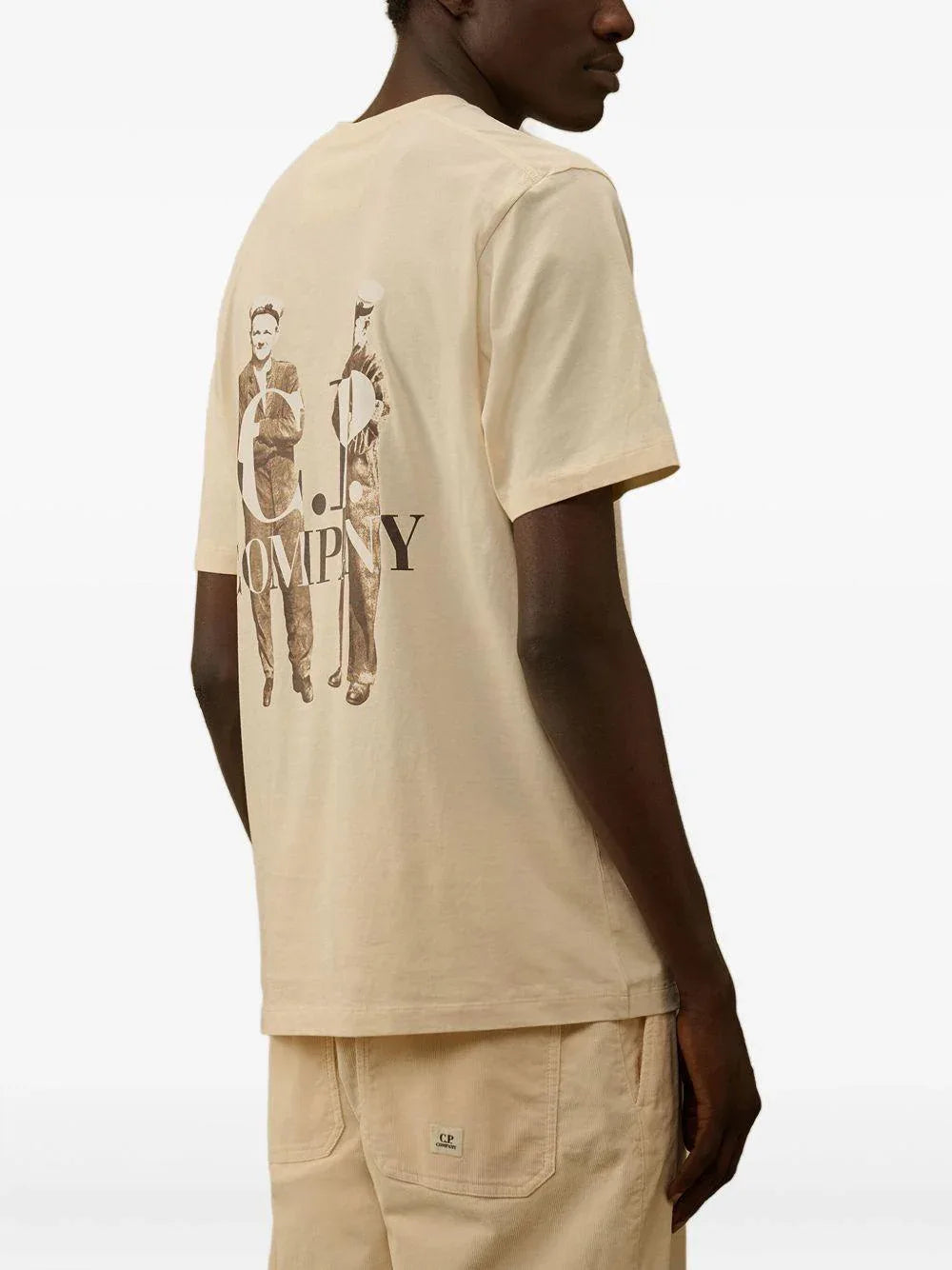 T-shirt Beige Chiaro Girocollo con Logo - Preludio Moda