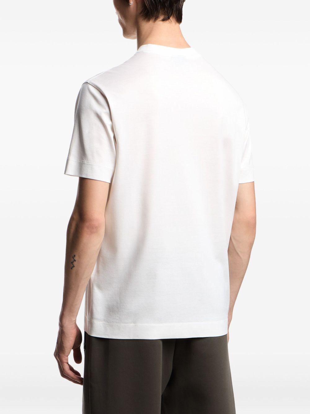 T-shirt bianca con logo ricamato EM002838AF10761 U0003 EMPORIO ARMANI
