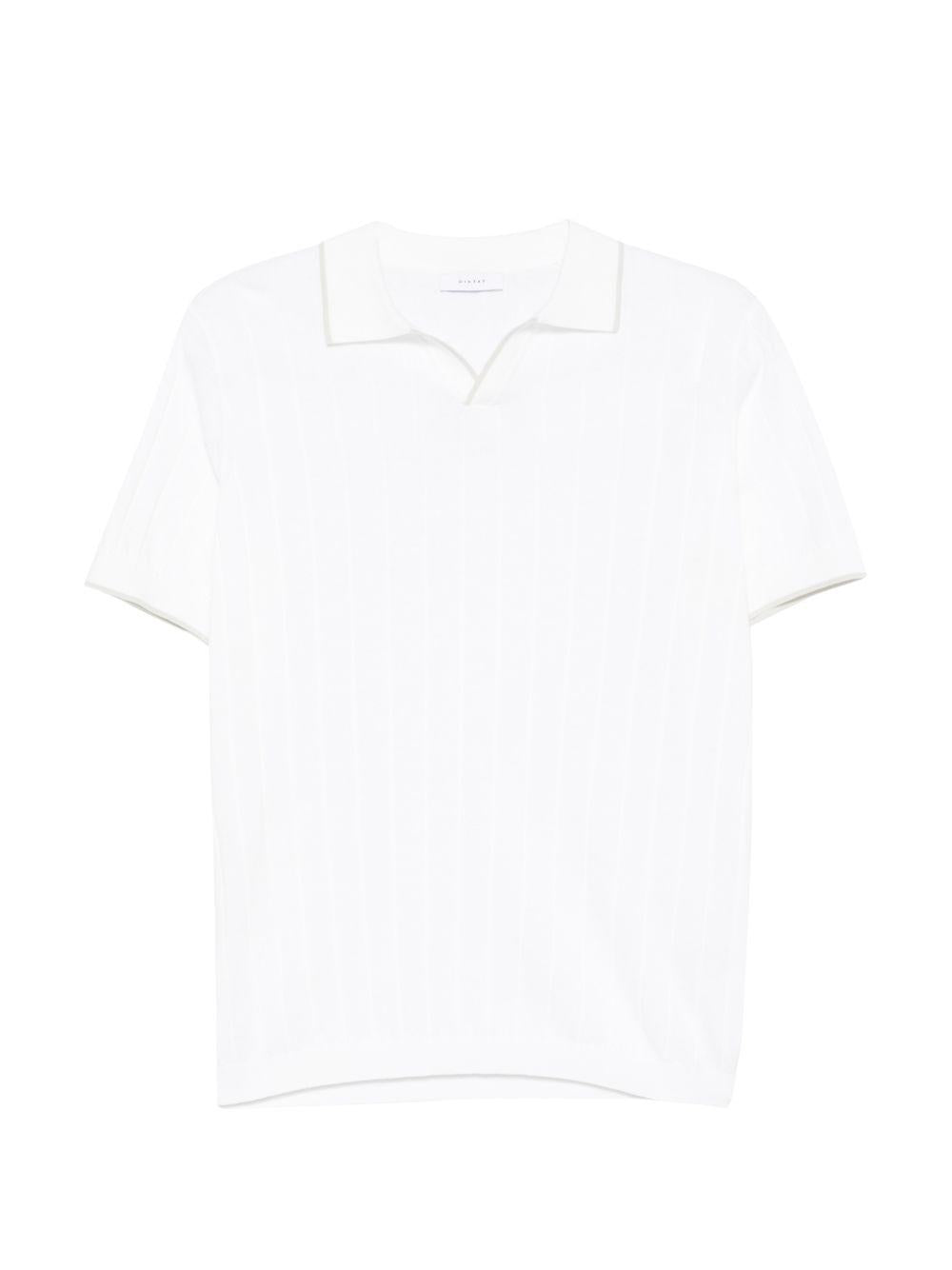 Polo in cotone scollo a V DK17021 NATURALE DIKTAT
