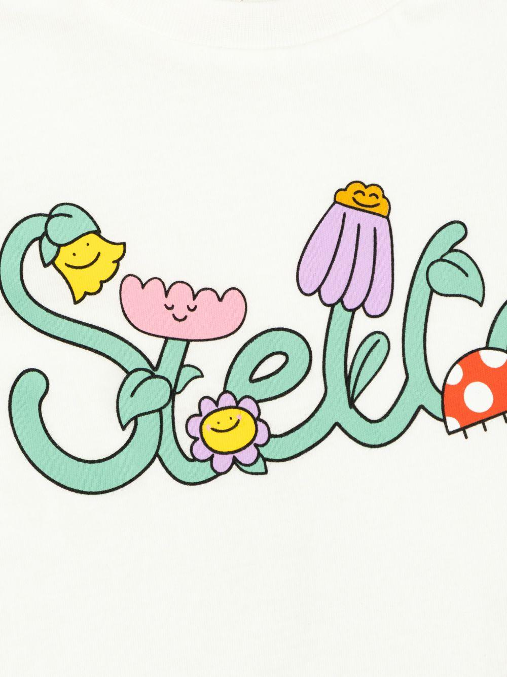 T-shirt con stampa floreale TY8011Z0434 101 STELLA MCCARTNEY KIDS