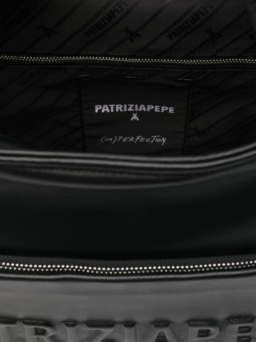 Borsa a tracolla nera con logo in rilievo 2B0125L113F K103 PATRIZIA PEPE