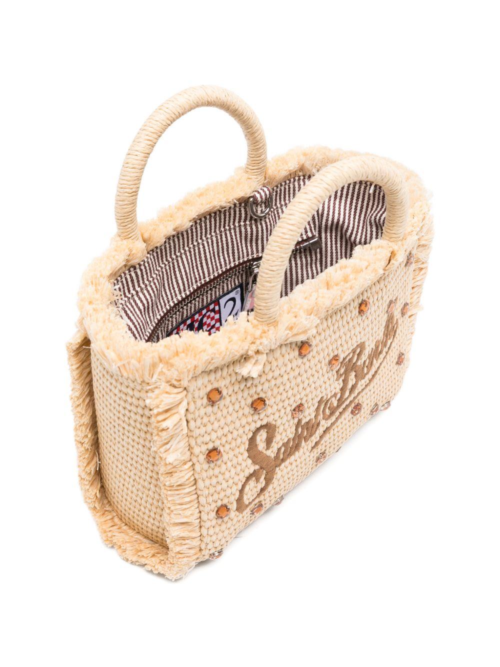 Borsa tote in paglia con cristalli VAMI009 02747L MC2 SAINT BARTH