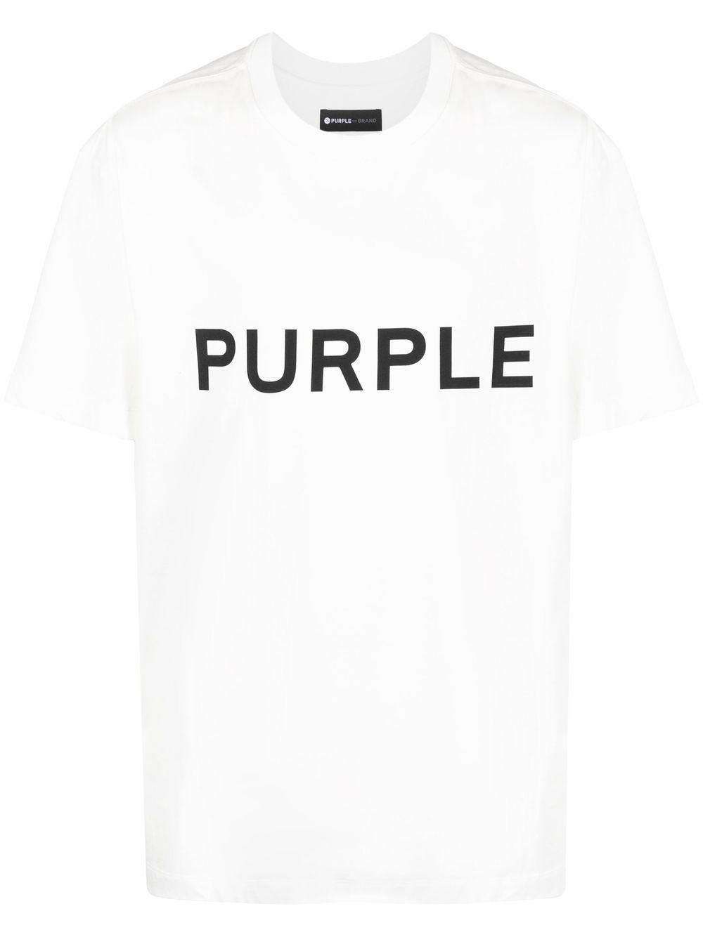 T-shirt in cotone girocollo P104TWSC126 OFFWHITE PURPLE BRAND
