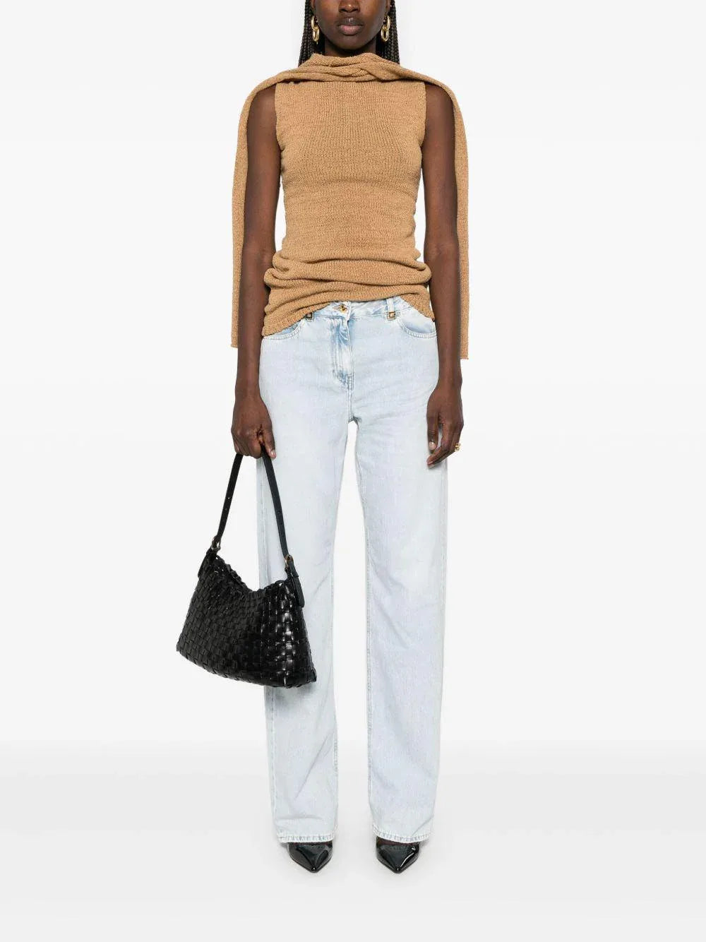 Jeans a palazzo con dettagli logo - Preludio Moda