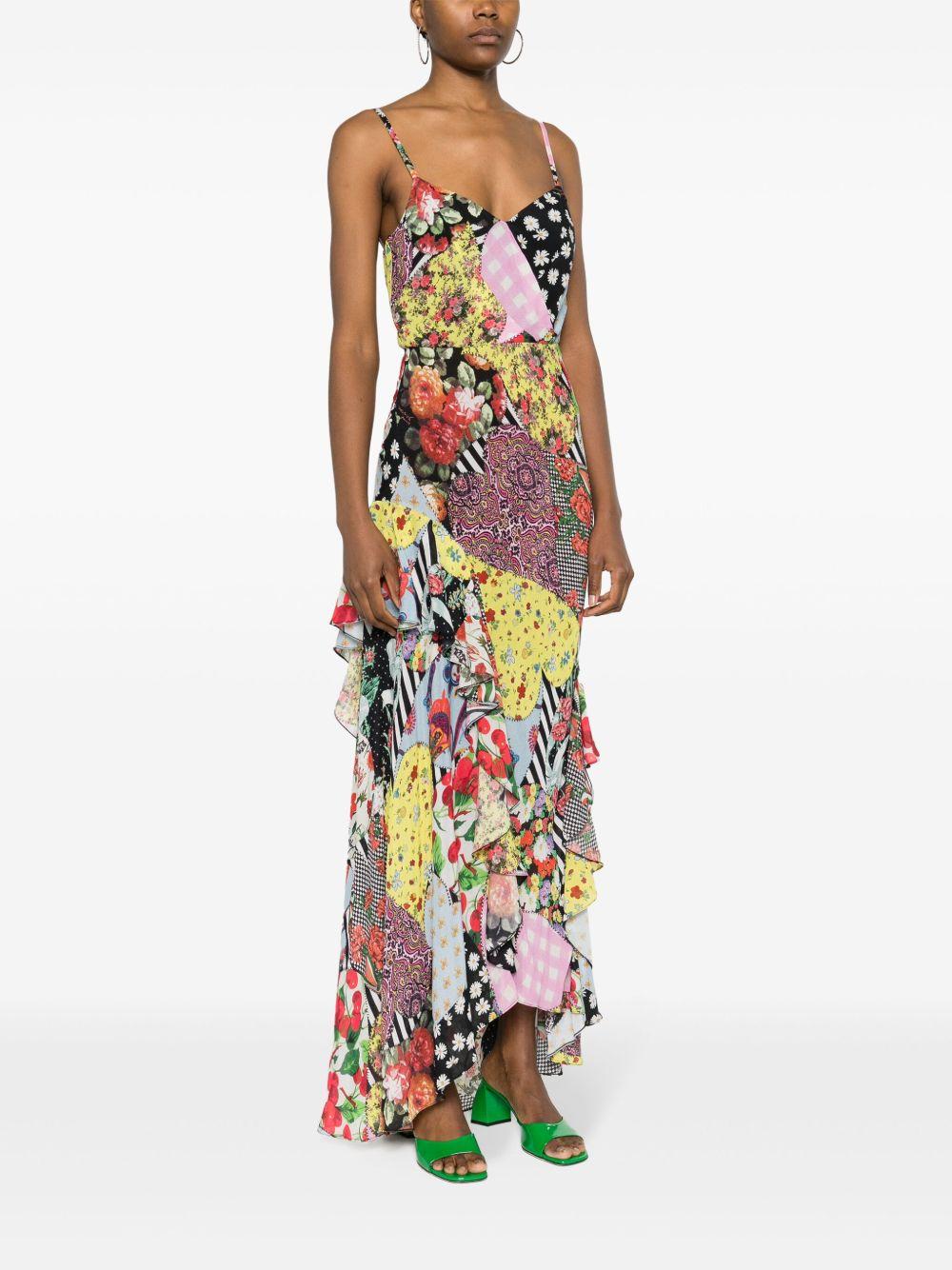 Abito multicolor patchwork print A04243777 1888 MOSCHINO JEANS