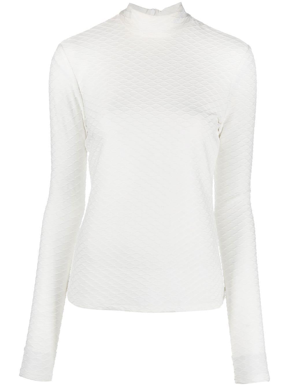 Top a Maniche Lunghe con Collo a Lupetto 226W1707100 BIANCO KARL LAGERFELD