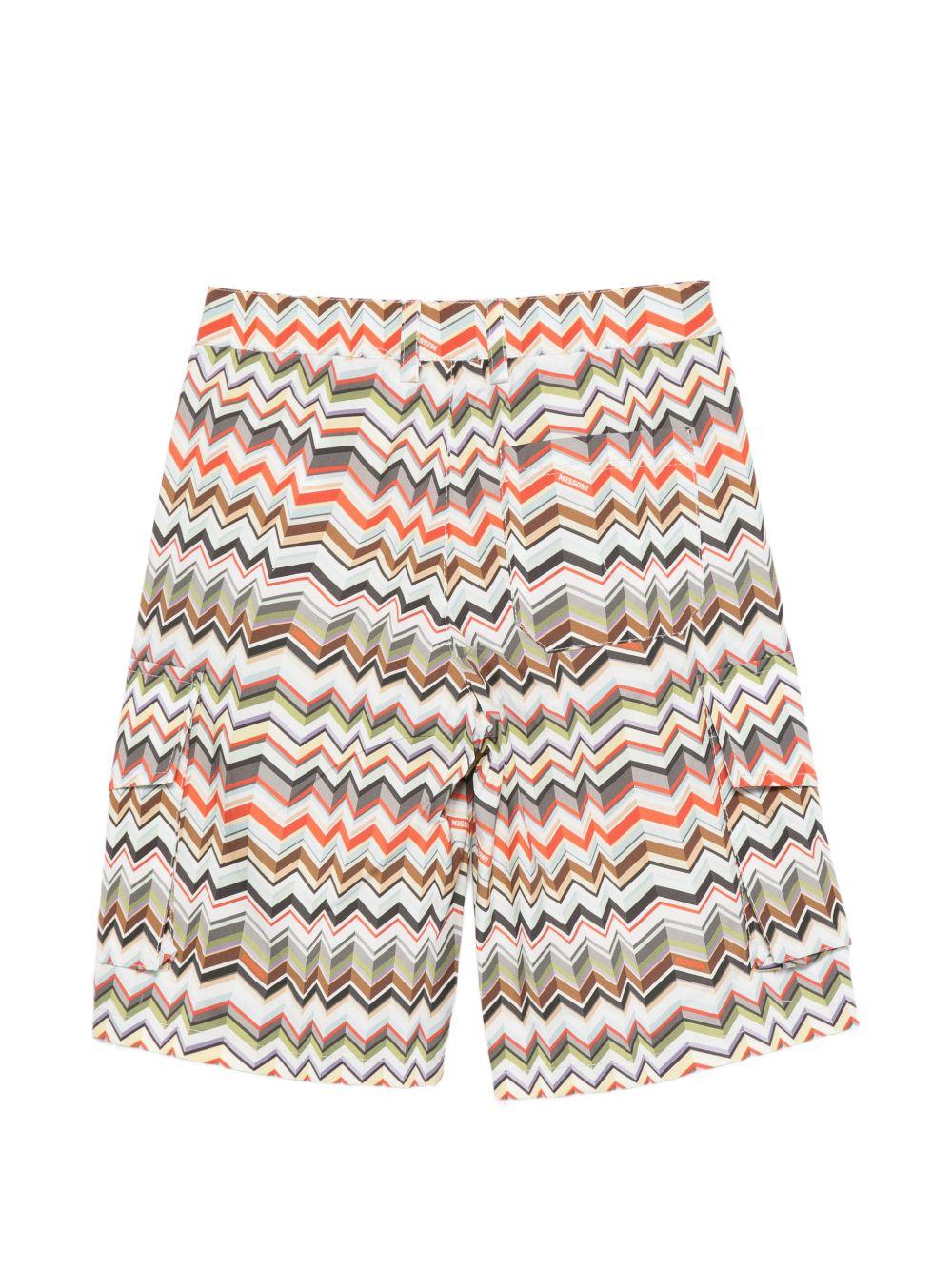 Pantaloncini con stampa chevron multicolore MY6Q29P0606 997 MISSONI KIDS